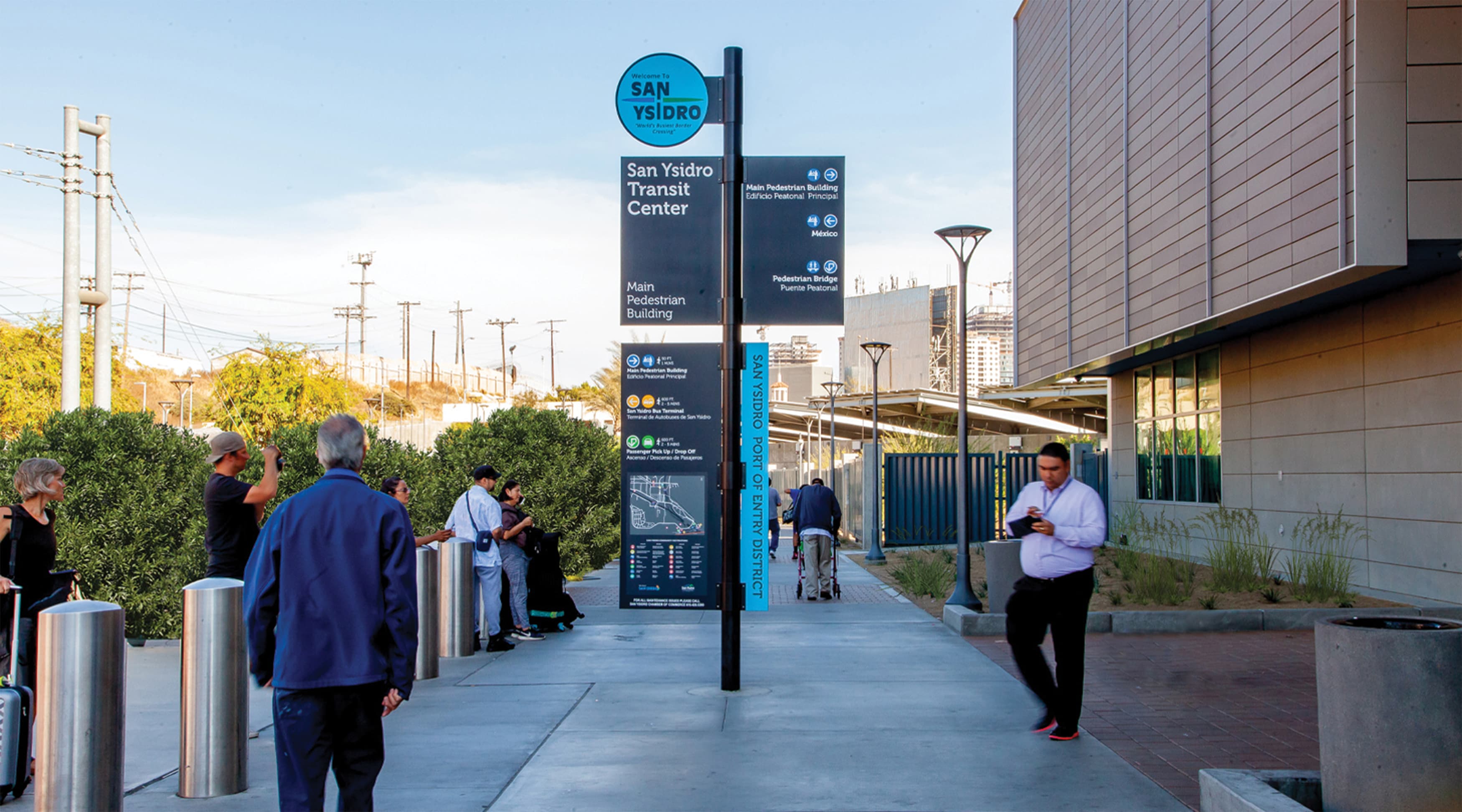 San Ysidro Port of Entry pedestrian wayfinding system and directory map