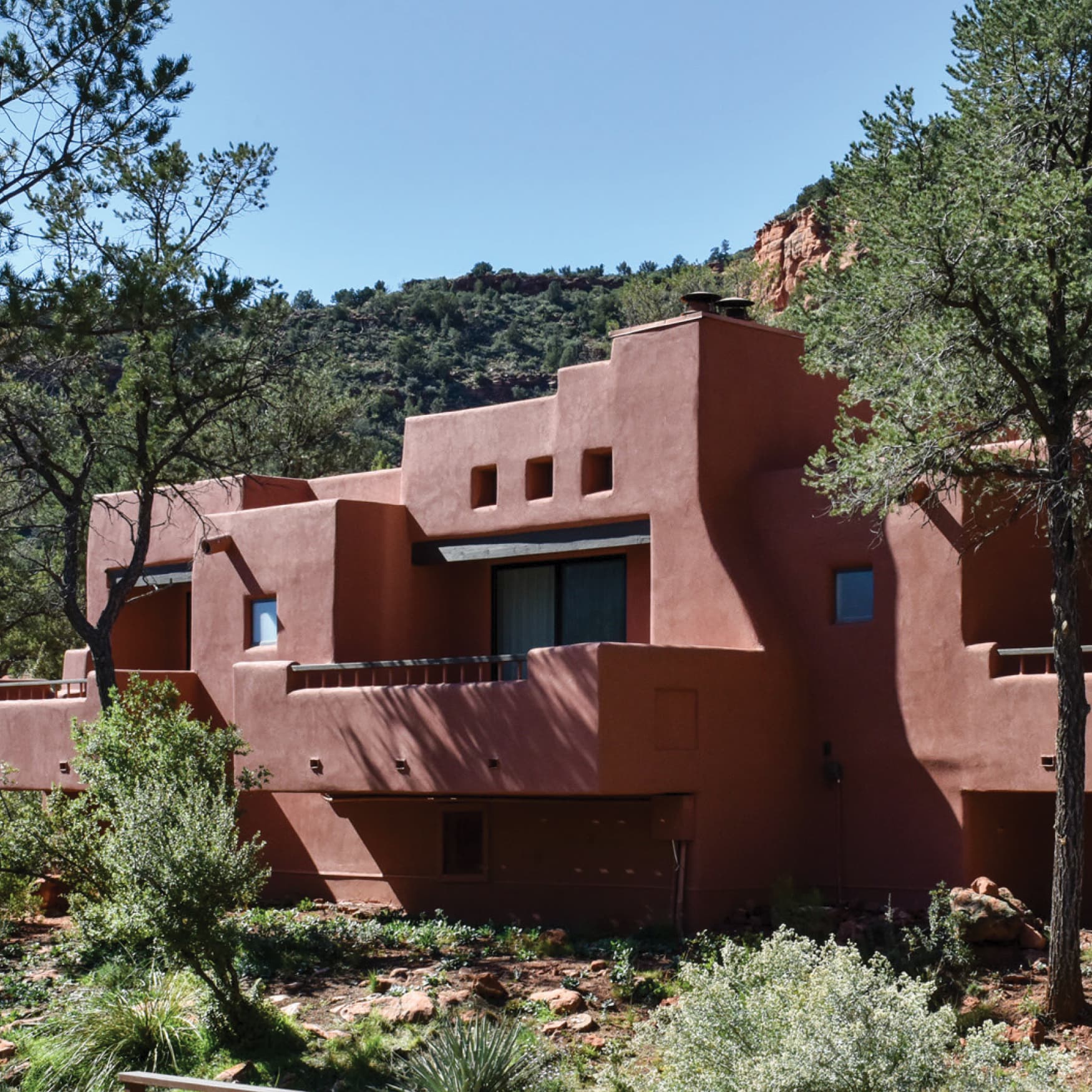 Image of the architecture at the Enchantment Resort in Sedona, Arizona. 