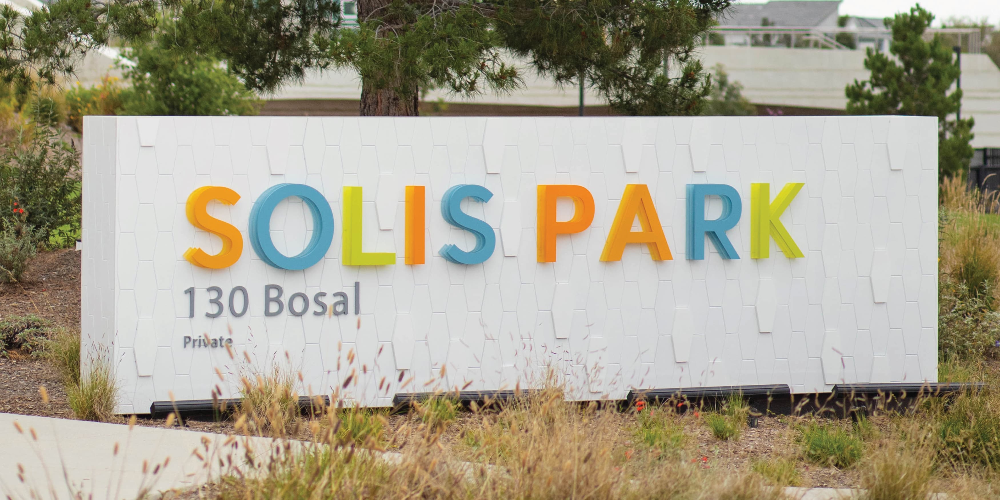 Park identity signage for Solis Park in Irvine, California