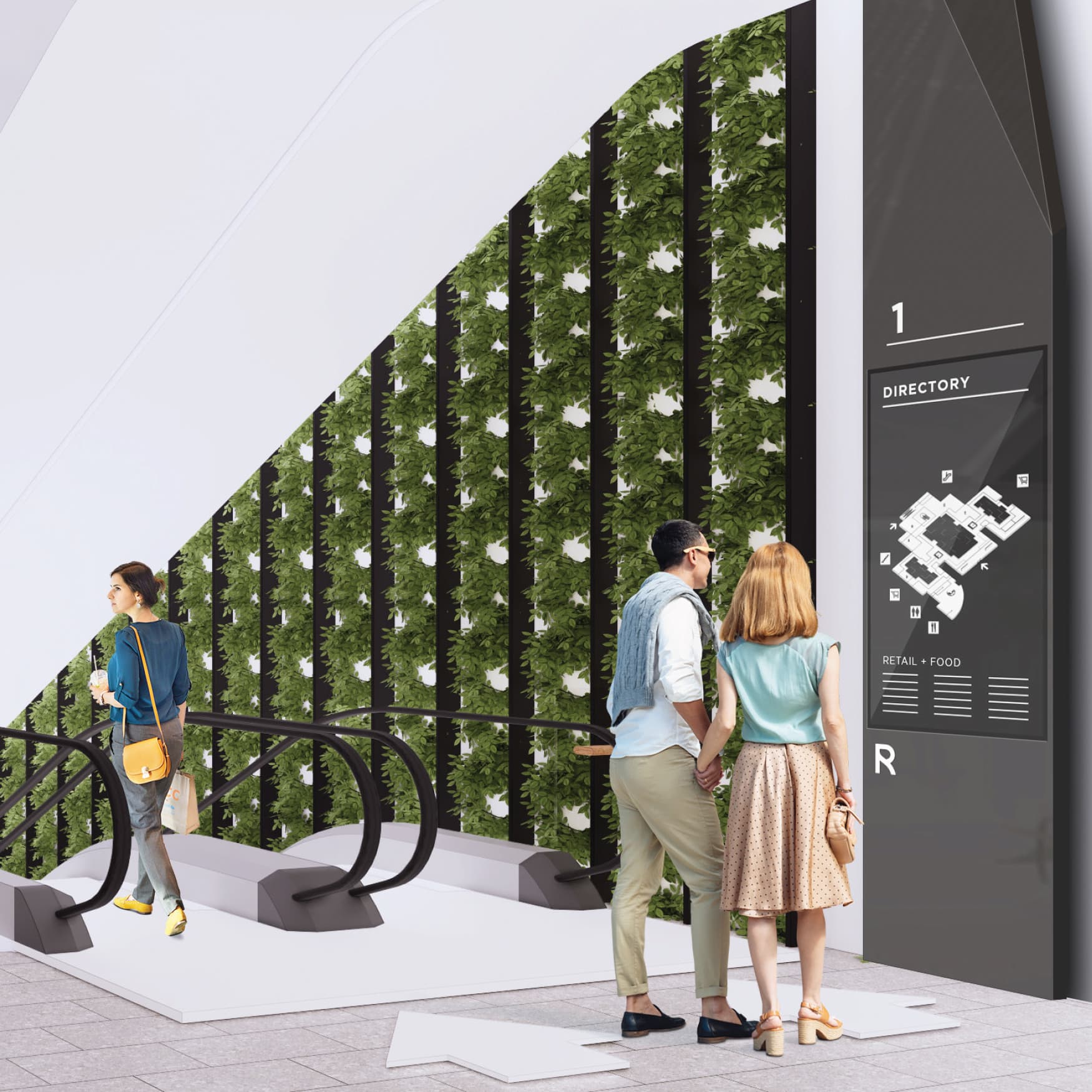 Pedestrian directional for Royalmount designed by RSM Design. 