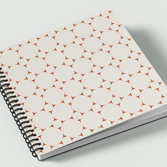 The North Rim spiral notebook with geometric star pattern, brand identity design by RSM Design