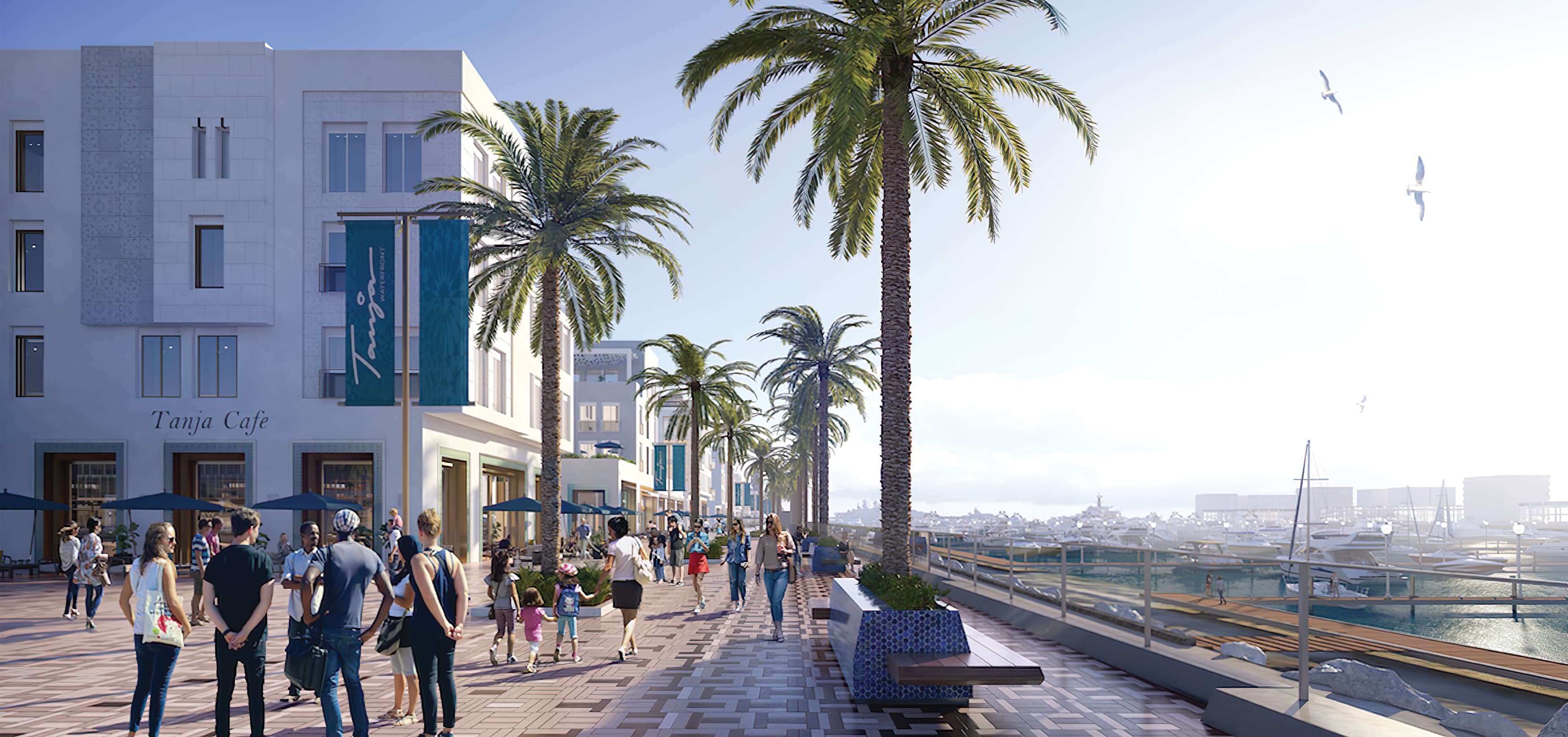 Tanja Waterfront, a Civic, Mixed-Use, Waterfront project near Tangier, Morocco. RSM Design looked at Environmental Graphic Design, Wayfinding Signage, and Placemaking.